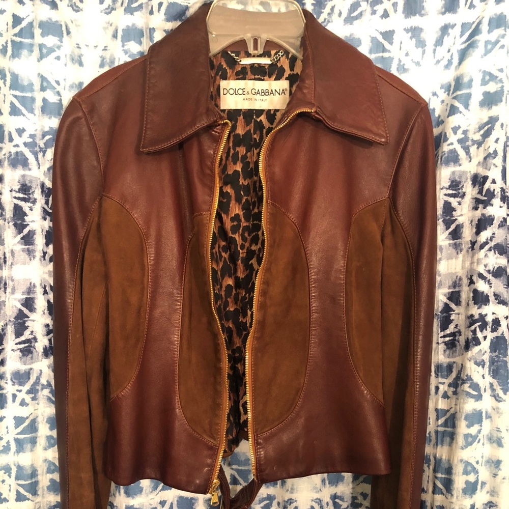 Brown leather jacket